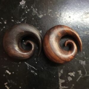 Hand-Carved Spiral Wooden Tapers For 19mm Or 3/4 Inch Gauges